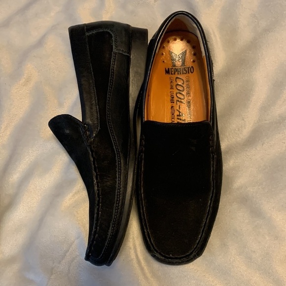 Mephisto cool air Algoras mens slip on black suede loafer driving shoes size 7.5 main image 6